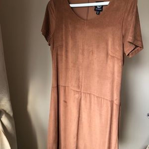 Velvet Brown short sleeve short dress